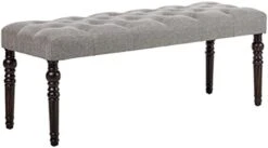 Roundhill Furniture Leviton Fabric Tufted Turned Leg Dining Bench, Beige 14 Roundhill Furniture Leviton Fabric Tufted Turned Leg Dining Bench, Beige -Amazon Store 31fjxRAZmwS. AC