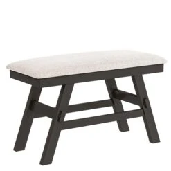 GLORHOME 6-Piece Counter Height Dining Table Set Rustic Style With Storage Shelf, Bench And 4 Chairs, Espresso+Beige Cushion -Amazon Store 31fltZGws0L