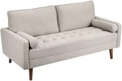 Koorlian Beige Small Couches, 68 Inch Fabric Loveseat Sofa, 2 Seater Couch For Small Space, Button Tufted Seat Cushion, Square Armrest, 2 Throw Pillows, Modern Sofa For Bedroon, Living Room, Apartment 19 Koorlian Beige Small Couches, 68 Inch Fabric Loveseat Sofa, 2 Seater Couch For Small Space, Button Tufted Seat Cushion, Square Armrest, 2 Throw Pillows, Modern Sofa For Bedroon, Living Room, Apartment -Amazon Store 31fmVlXrUNL. AC