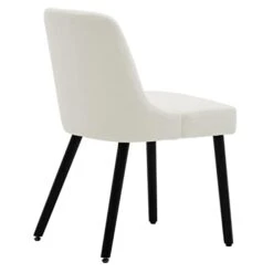 MINCETA Dining Chair,Morden Wood Leg Upholstered Kitchen Chair Set Of 2,PU In Cream White -Amazon Store 31foWP0gRbL