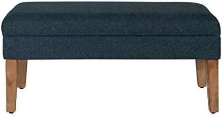 Homepop Home Decor | Upholstered Decorative Storage Ottoman Bench | Ottoman Bench With Storage For Living Room & Bedroom | Decorative Home Furniture, Navy Large 12 Homepop Home Decor | Upholstered Decorative Storage Ottoman Bench | Ottoman Bench With Storage For Living Room & Bedroom | Decorative Home Furniture, Navy Large - Image 10
