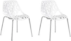 CangLong Modern Mid Century Plastic Shell Hollow Matal Legs Dining Chairs, Set Of 4, Black -Amazon Store 31gHYTcoaxL. AC