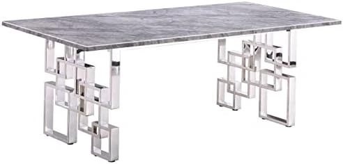 Goderfuu Marble Dining Table - 78 Inch Luxury Modern Dining Room Table With Gold Stainless Steel Base, Rectangle Dining Table Set For 6 To 8, Gold And White Dining Room Table For Kitchen, Dining Room 8 Goderfuu Marble Dining Table - 78 Inch Luxury Modern Dining Room Table With Gold Stainless Steel Base, Rectangle Dining Table Set For 6 To 8, Gold And White Dining Room Table For Kitchen, Dining Room - Image 6