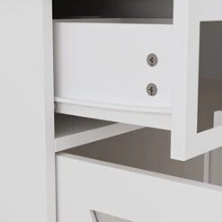 Homsee Buffet Sideboard Storage Cabinet With Mirror Doors, 3 Drawers & 6 Storage Compartments, Kitchen Cupboard Console Table For Hallway And Living Room, White (55.1”L X 15.7”W X 35.4”H) -Amazon Store 31gJmc1VG0L