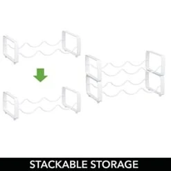 MDesign Metal Steel 3 Bottle Modular Wine Rack Storage Organizer For Kitchen Countertop, Table Top, Pantry, Fridge - Holder For Wine, Beer, Pop/Soda, Water, Stackable - 2 Pack - Matte White 15 MDesign Metal Steel 3 Bottle Modular Wine Rack Storage Organizer For Kitchen Countertop, Table Top, Pantry, Fridge - Holder For Wine, Beer, Pop/Soda, Water, Stackable - 2 Pack - Matte White -Amazon Store 31gNwOpQwDL