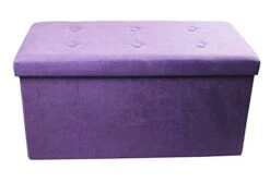 Sorbus Storage Ottoman Bench – Collapsible/Folding Bench Chest With Cover – Perfect Toy And Shoe Chest, Hope Chest, Pouffe Ottoman, Seat, Foot Rest, – Contemporary Faux Suede (Purple) -Amazon Store 31gVXYFirQL