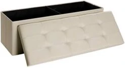 SONGMICS 30 Inches Folding Storage Ottoman Bench, Storage Chest, Foot Rest Stool, Navy Blue ULSF47IN -Amazon Store 31gWU43ebTL. AC