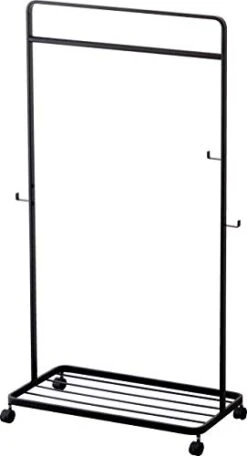 Yamazaki Rolling Home Kids Clothes Steel | Coat Rack, One Size, Black