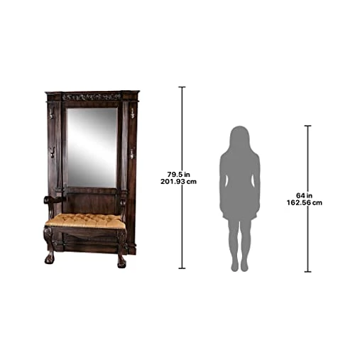 Design Toscano The The Regent's Park Mahogany Hall Stand, 44"Wx21.5"Dx79.5"H 180 Lbs, 5 Design Toscano The The Regent's Park Mahogany Hall Stand, 44"Wx21.5"Dx79.5"H 180 Lbs, - Image 3