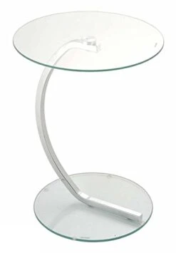 ASPECT Merlin Glass Round Table, 40 X 54 Cm, Clear -Amazon Store 31hAFG39kDL