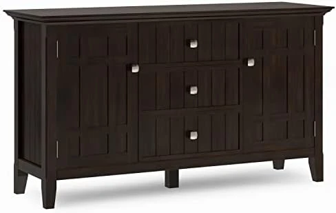 SIMPLIHOME Bedford SOLID WOOD 54 Inch Wide Rustic Sideboard Buffet And Winerack In White With Storage, 2 Drawers And 2 Shelves, For The Living Room, Rustic 9 SIMPLIHOME Bedford SOLID WOOD 54 Inch Wide Rustic Sideboard Buffet And Winerack In White With Storage, 2 Drawers And 2 Shelves, For The Living Room, Rustic - Image 7