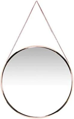 Infinity Instruments Franc Large 18 Inch Round Wall Mirror With Chain, Easy-to-Hang Circular Wall Mirror With Durable Metal Chain, Add Fashion To Any Room, Pink -Amazon Store 31hHwCIDDDL. AC