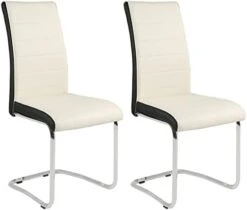 Modern Dining Chairs Set Of 2, Kitchen Chairs, Faux Leather Dining Room Chairs With High Back Soft Padded, Chrome Legs For Home Kitchen (2 Grey Chairs) -Amazon Store 31hLnLA0m4L. AC