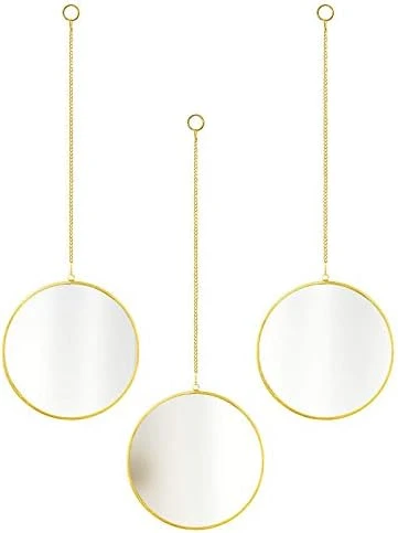 CoolXuan Round Hanging Mirror For Wall Gold 11.81” Circle Mirror With Chain Wall Mounted For Minimalist Home Decor… 8 CoolXuan Round Hanging Mirror For Wall Gold 11.81” Circle Mirror With Chain Wall Mounted For Minimalist Home Decor… - Image 6