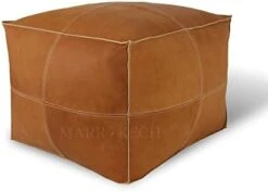MARRAKESH STYLE Comfortable Leather Ottoman Pouf - Handmade Unstuffed Moroccan Pouf Cover - Square Pouf & Foot Rest Ottoman - Perfect For Living Rooms Bedrooms & Kids Room - Square Brown 23 MARRAKESH STYLE Comfortable Leather Ottoman Pouf - Handmade Unstuffed Moroccan Pouf Cover - Square Pouf & Foot Rest Ottoman - Perfect For Living Rooms Bedrooms & Kids Room - Square Brown -Amazon Store 31hQMlu 4HL. AC