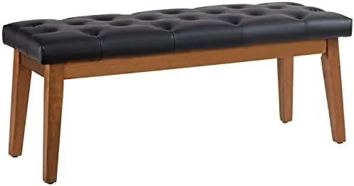 HUIMO Dining Leather Bench,Button-Tufted Entryway Bench, Kitchen Leather Seat Dining, Bedroom End Of Bench, Ottoman Bench, Living Room Solid Wood Indoor Bench,Brown 11 HUIMO Dining Leather Bench,Button-Tufted Entryway Bench, Kitchen Leather Seat Dining, Bedroom End Of Bench, Ottoman Bench, Living Room Solid Wood Indoor Bench,Brown - Image 9