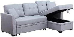 Alexent 3-Seat Modern Fabric Sleeper Sectional Sofa Bed With Pull-Out Bed With Storage Chaise Lounge In Dark Gray Color For Space Saving On Apartment, Living Room, Home Office, Guest Room 17 Alexent 3-Seat Modern Fabric Sleeper Sectional Sofa Bed With Pull-Out Bed With Storage Chaise Lounge In Dark Gray Color For Space Saving On Apartment, Living Room, Home Office, Guest Room -Amazon Store 31hRdYviefL. AC