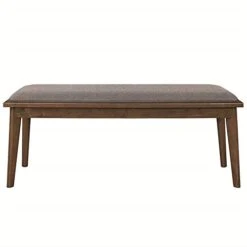 Coaster Furniture Aldredo Mid Century Modern Wood Dining Bench Upholstered Padded Seat Cushion Gray Fabric Walnut 108083 -Amazon Store 31hWedUJNiL