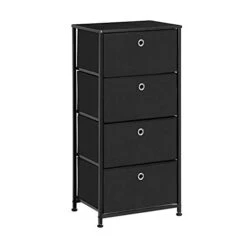 SONGMICS 4-Tier Dresser Units Storage Cabinet With 4 Easy Pull Fabric Drawers, 17.7", Black & Storage Drawer Units, 31.5", Black -Amazon Store 31hYY2TzsPL