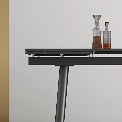 Luck Live 62.9'' To 94.4'' Extendable Dining Tables For 4 To 8 - New Sintered Stone Material Rectangle Dining Table -High Hardness,Black, Easy 6 Luck Live 62.9'' To 94.4'' Extendable Dining Tables For 4 To 8 - New Sintered Stone Material Rectangle Dining Table -High Hardness,Black, Easy - Image 4
