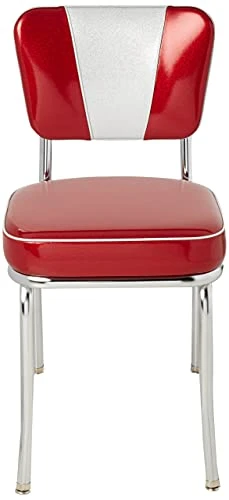 Richardson Seating Retro V-Back Diner Chair With 2" Box Seat, Glitter Sparkle Red/Glitter Silver 5 Richardson Seating Retro V-Back Diner Chair With 2" Box Seat, Glitter Sparkle Red/Glitter Silver - Image 3