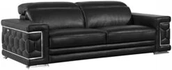 Blackjack Furniture Usry Italian Leather Upholstered Living Room Sofa, Black -Amazon Store 31hhAVW2fUL. AC