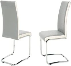 STYLIFING 2pcs Dining Chairs Armless Dining Room Chairs Set Of 2 Kitchen Chairs PU Faux Leather Upholstered Seat And Metal Chrome Legs Side Chairs With High Back Modern Grey With White 23 STYLIFING 2pcs Dining Chairs Armless Dining Room Chairs Set Of 2 Kitchen Chairs PU Faux Leather Upholstered Seat And Metal Chrome Legs Side Chairs With High Back Modern Grey With White -Amazon Store 31hhyG3KoXL. AC
