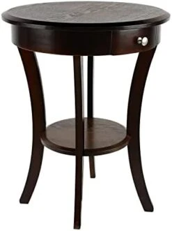 ECOMEX Round Wood Side Table, 20 Inch Wood Curved Legs Living Room Table With Storage Shelf With Intersecting Pedestal Base, Black End Tables For Kitchen, Dining Room, Bedroom, Coffee Bar, Sofa -Amazon Store 31hohLpUKL. AC