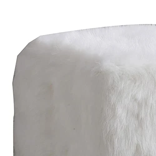 Homepop Home Decor | Faux Fur Pouf Ottoman | Pouf Ottomans For Living Room & Bedroom | Decorative Home Furniture(White) 4 Homepop Home Decor | Faux Fur Pouf Ottoman | Pouf Ottomans For Living Room & Bedroom | Decorative Home Furniture(White) - Image 2