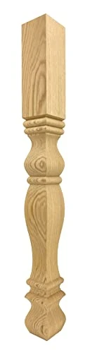 Highland Manor Wood Products Narrow Square Bedford Dining Table Leg - 29" Tall X 3" Wide (Red Oak)