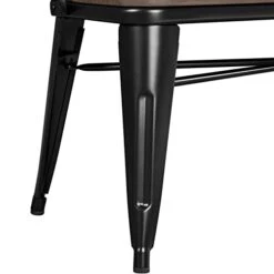 Topeakmart Metal Dining Bench With Wooden Top Industrial Metal Dining Bench For Patio, Kitchen, Garden Black 13 Topeakmart Metal Dining Bench With Wooden Top Industrial Metal Dining Bench For Patio, Kitchen, Garden Black -Amazon Store 31iHGwmZB4L