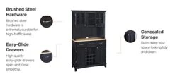 Homestyles Sideboards-buffets-credenzas, Server With Hutch, Black -Amazon Store 31iRKj1NHsL