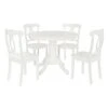 DOREL Living Aubrey 5 Piece Traditional Height Pedestal Dining Set, White -Amazon Store 31iVpRYg0mL