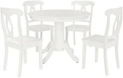 DOREL Living Aubrey 5 Piece Traditional Height Pedestal Dining Set, White -Amazon Store 31iVpRYg0mL. AC