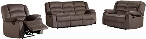 Blackjack Furniture Winthrop Microfiber Modern Reclining Living Room Chair, Loveseat, Sofa, Gray 6 Blackjack Furniture Winthrop Microfiber Modern Reclining Living Room Chair, Loveseat, Sofa, Gray - Image 4