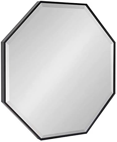 Kate And Laurel Rhodes Modern Octagon Wall Mirror, Black 25x25 Inches 9 Kate And Laurel Rhodes Modern Octagon Wall Mirror, Black 25x25 Inches - Image 7