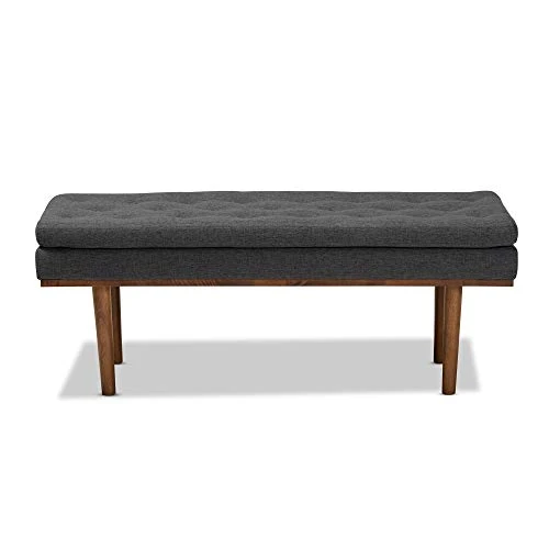 Baxton Studio Benches, One Size, Dark Grey/Walnut 6 Baxton Studio Benches, One Size, Dark Grey/Walnut - Image 4