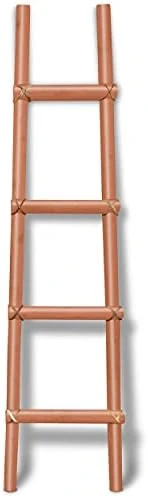 66in Arizona Made Southwest Decorative Wooden Kiva Ladder With Rawhide Bindings In Red Mahogany 8 66in Arizona Made Southwest Decorative Wooden Kiva Ladder With Rawhide Bindings In Red Mahogany - Image 6