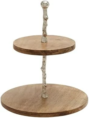 Deco 79 Modern Mango Wood Tiered Server, 14" X 14" X 25", Dark Brown 15 Deco 79 Modern Mango Wood Tiered Server, 14" X 14" X 25", Dark Brown - Image 13