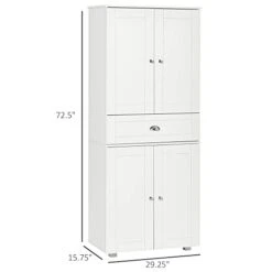 HOMCOM 72" Freestanding Kitchen Pantry Cabinet With 2 Large Double Door Cabinets And 1 Center Drawer, White 13 HOMCOM 72" Freestanding Kitchen Pantry Cabinet With 2 Large Double Door Cabinets And 1 Center Drawer, White -Amazon Store 31kDONoit9L