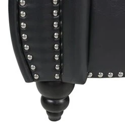 Chesterfield Loveseat, Modern Leather Sofa Tufted Couch 2 Seater With Rolled Arms And Nailhead For Living Room, Bedroom, Office, Apartment (Black) -Amazon Store 31kG8sbvMuL