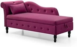 RARZOE Tufted Velvet Chaise Lounge Indoor With Storage, Upholstered Rolled Arm Chaise Lounges Indoor Chair, Right Arm Facing Chaise Lounge With Nailhead Trim For Living Room Bedroom Office,White 28 RARZOE Tufted Velvet Chaise Lounge Indoor With Storage, Upholstered Rolled Arm Chaise Lounges Indoor Chair, Right Arm Facing Chaise Lounge With Nailhead Trim For Living Room Bedroom Office,White -Amazon Store 31kPxIkz8bL. AC
