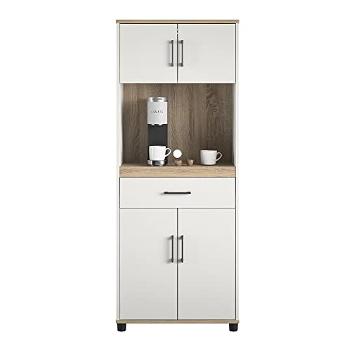 GENERIC Tall Coffee Bar White Farmhouse Modern Contemporary Laminate MDF Includes Hardware 5 GENERIC Tall Coffee Bar White Farmhouse Modern Contemporary Laminate MDF Includes Hardware - Image 3