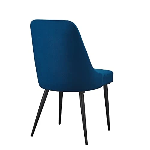 Amazon Brand – Rivet Modern High-Back Padded Dining Chair, Set Of 2, 19.5"D, Blue 5 Amazon Brand – Rivet Modern High-Back Padded Dining Chair, Set Of 2, 19.5"D, Blue - Image 3