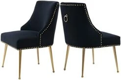 SEYNAR Dining Chairs, Comfortable Modern Kitchen Chairs With Gold Legs, Fabric Upholstered Dining Room Chairs, Accent Chairs Set Of 2, Tufted Velvet Chair For Kitchen Dining Room Guest Room(Black) 14 SEYNAR Dining Chairs, Comfortable Modern Kitchen Chairs With Gold Legs, Fabric Upholstered Dining Room Chairs, Accent Chairs Set Of 2, Tufted Velvet Chair For Kitchen Dining Room Guest Room(Black) -Amazon Store 31kmyLNOHZL. AC