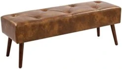 Furnimart Faux Leather Bench Ottoman, Tufted Button Bedroom Benches Footrest Stool In Solid Metal Legs, Long And Dining Bench, Indoor Bench For Entryway Living Room Bedroom (Leather-Black) 27 Furnimart Faux Leather Bench Ottoman, Tufted Button Bedroom Benches Footrest Stool In Solid Metal Legs, Long And Dining Bench, Indoor Bench For Entryway Living Room Bedroom (Leather-Black) -Amazon Store 31koAGOw2nL. AC