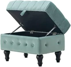 Artechworks Storage Coffee Table Ottoman, Button Tufted Velvet Upholstery Footstool Bed Ottoman For Living Room, Home Office, Space-Saving Storage Toy Box Stool, Pink -Amazon Store 31kuWS0OT8L. AC