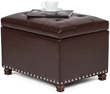 Joveco 24" Ottoman With Storage For Living Room Rectangular Fabric Tufted Bench Footrest - Light Grey 11 Joveco 24" Ottoman With Storage For Living Room Rectangular Fabric Tufted Bench Footrest - Light Grey - Image 9