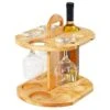 RoyalHouse Bamboo Wine Storage And Display Rack, Holds 2 Bottles And 4 Glasses, Sleek, And Chic Looking Countertop Wine Bottle Holder And Glass Hanger, Assembly Required -Amazon Store 31l60QkH84L