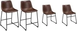 Signature Design By Ashley Centiar 24" Counter Height Modern Bucket Barstool Set Of 2,Faux Leather, Brown -Amazon Store 31lBJMQIpSL. AC